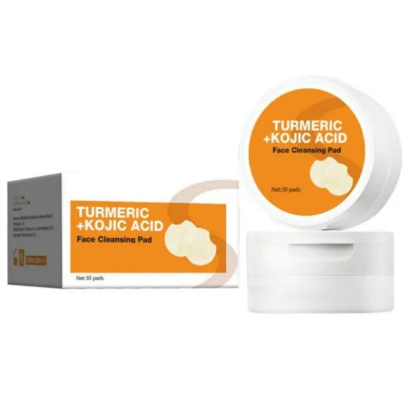 30pcs Turmeric & Kojic Acid Cleansing Pads - Deep Gentle Facial Cleansing, Makeup Remover, Portable for Home, Travel & Gym Use,, Aluminum-Free, Makeup Remover Pads,Valentines Day Gifts