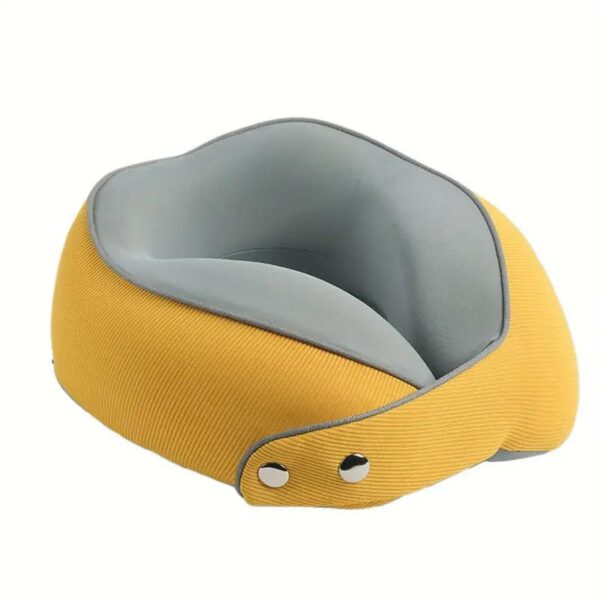 U-Shape Neck Pillows Magnetic Buckle Contrast Color Portable Memory Foam Travel Pillows Suitable for Planes Trains Cars