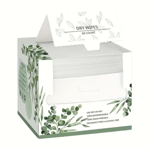 1/2/4pcs Disposable Face Towels Biodegradable Extra Thick Soft Cleansing Face Towels For Sensitive Skin, Makeup Remover, Cleansing, Care, Travel 10×12 Inch 60pcs/box