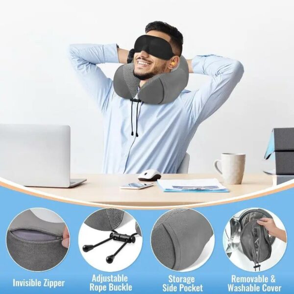 Travel Pillow, Advanced Memory Foam, Comfortable Supporting Neck Pillow, Neck Pillow Suitable for Sleeping And Traveling, Plane Pillow Suitable for Planes, Cars, Offices And Families, U-Shaped Pillow (Neck Pillow+Storage Bag)