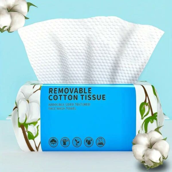 Disposable Face Towel 100 Count, Soft Clean Skin Face Towels, Dry Wipes Facial Towels Wash Cloths Tissue Thickened, Disposable Face Towelettes for Cleansing, Makeup Remover and Skincare