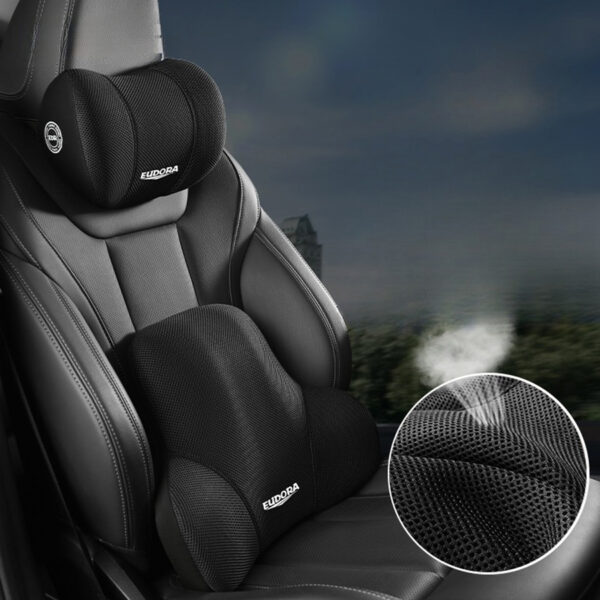 Car Headrest & Lumbar Support Cushion, Car Neck Pillow Kit