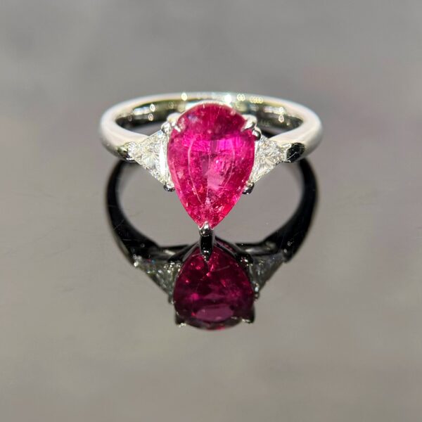 PT900 Platinum Tourmaline 2.72ct Three-Stone Ring