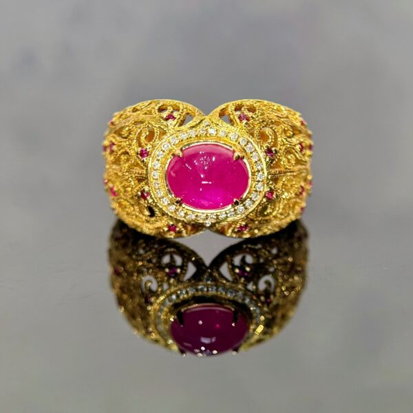 18K Yellow Gold Ruby 1.63ct Ring
